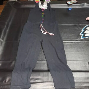 Hocus Pocus Womens Black Pop Lips Black Jump Suit Comic Cartoon Medium‎